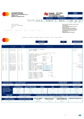 Download Canada National bank of Canada bank statement word